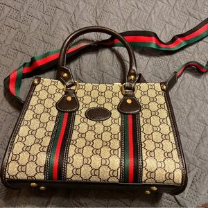 Stylish Women's Bag - Brown Red and Green